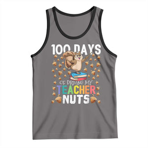 100 Days Of School Tank Top 100th Day Driving My Teacher Nuts Squirrel School TS10 Deep Heather Black Print Your Wear