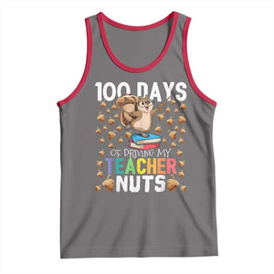 100 Days Of School Tank Top 100th Day Driving My Teacher Nuts Squirrel School TS10 Deep Heather Red Print Your Wear