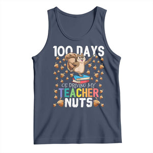 100 Days Of School Tank Top 100th Day Driving My Teacher Nuts Squirrel School TS10 Navy Print Your Wear