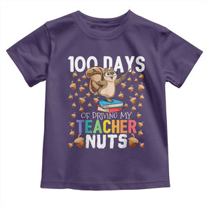 100 Days Of School Toddler T Shirt 100th Day Driving My Teacher Nuts Squirrel School TS10 Purple Print Your Wear