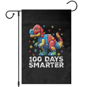 Dinosaur 100 Days Smarter Garden Flag Building Bricks Dinosaur 100th Day Kids TS10 Black Print Your Wear