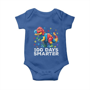 Dinosaur 100 Days Smarter Baby Onesie Building Bricks Dinosaur 100th Day Kids TS10 Royal Blue Print Your Wear