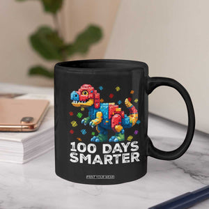 Dinosaur 100 Days Smarter Coffee Mug Building Bricks Dinosaur 100th Day Kids TS10 Print Your Wear