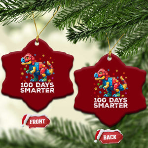 Dinosaur 100 Days Smarter Ceramic Ornament Building Bricks Dinosaur 100th Day Kids TS10 Print Your Wear