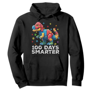 Dinosaur 100 Days Smarter Hoodie Building Bricks Dinosaur 100th Day Kids TS10 Black Print Your Wear