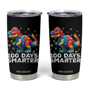 Dinosaur 100 Days Smarter Tumbler Cup Building Bricks Dinosaur 100th Day Kids TS10 Black Print Your Wear