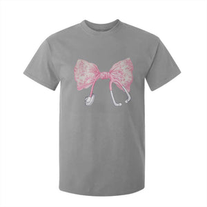 Pink Coquette Nurse T Shirt For Kid Toile de Jouy Stethoscope Bow TS10 Sport Gray Print Your Wear