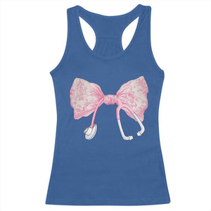 Pink Coquette Nurse Racerback Tank Top Toile de Jouy Stethoscope Bow TS10 Royal Blue Print Your Wear
