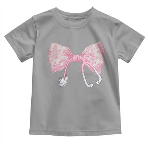 Pink Coquette Nurse Toddler T Shirt Toile de Jouy Stethoscope Bow TS10 Sport Gray Print Your Wear