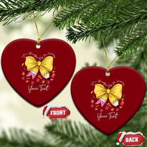 Personalized Teacher Coquette Bow Ceramic Ornament Custom Name Cute Teacher Appreciation Gift TS10 Print Your Wear