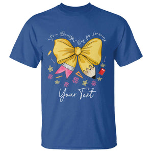 Personalized Teacher Coquette Bow T Shirt Custom Name Cute Teacher Appreciation Gift TS10 Royal Blue Print Your Wear