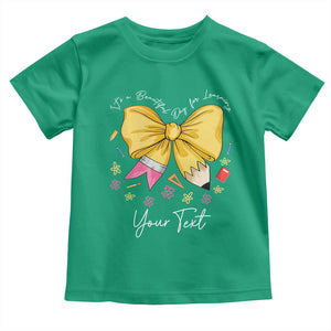 Personalized Teacher Coquette Bow Toddler T Shirt Custom Name Cute Teacher Appreciation Gift TS10 Irish Green Print Your Wear