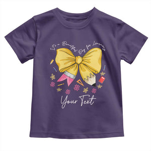 Personalized Teacher Coquette Bow Toddler T Shirt Custom Name Cute Teacher Appreciation Gift TS10 Purple Print Your Wear