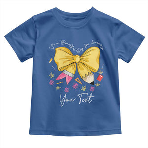 Personalized Teacher Coquette Bow Toddler T Shirt Custom Name Cute Teacher Appreciation Gift TS10 Royal Blue Print Your Wear