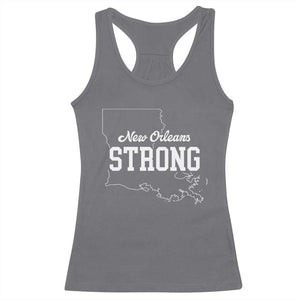 Nola Strong Racerback Tank Top Support Louisiana 2025 New Orleans Map TS10 Charcoal Print Your Wear