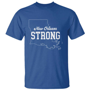 Nola Strong T Shirt Support Louisiana 2025 New Orleans Map TS10 Royal Blue Print Your Wear