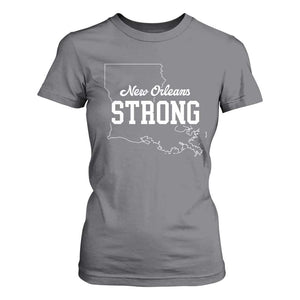 Nola Strong T Shirt For Women Support Louisiana 2025 New Orleans Map TS10 Charcoal Print Your Wear