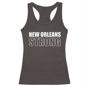Nola Strong Racerback Tank Top Volunteer Support New Orleans Louisiana 2025 TS10 Dark Chocolate Print Your Wear