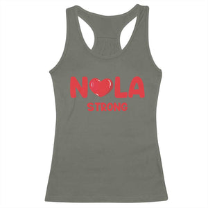 Nola Strong New Orleans Support Racerback Tank Top TS10 Military Green Print Your Wear