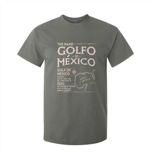 Gulf Of Mexico T Shirt For Kid 1672 Historic Map Coast Mexico Lover TS10 Military Green Print Your Wear