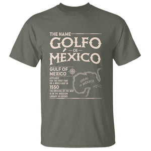 Gulf Of Mexico T Shirt 1672 Historic Map Coast Mexico Lover TS10 Military Green Print Your Wear