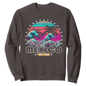 Gulf Of Mexico Sweatshirt Est. 1550 Retro Summer Vibes TS10 Dark Chocolate Print Your Wear