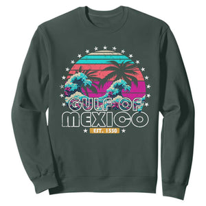 Gulf Of Mexico Sweatshirt Est. 1550 Retro Summer Vibes TS10 Dark Forest Green Print Your Wear