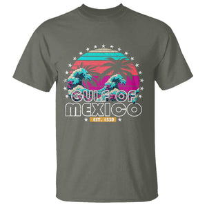 Gulf Of Mexico T Shirt Est. 1550 Retro Summer Vibes TS10 Military Green Print Your Wear