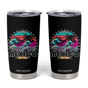 Gulf Of Mexico Tumbler Cup Est. 1550 Retro Summer Vibes TS10 Black Print Your Wear