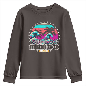Gulf Of Mexico Youth Sweatshirt Est. 1550 Retro Summer Vibes TS10 Dark Chocolate Print Your Wear