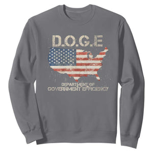 D.O.G.E. DOGE Department of Government Efficiency Sweatshirt American Flag US Map TS10 Charcoal Print Your Wear
