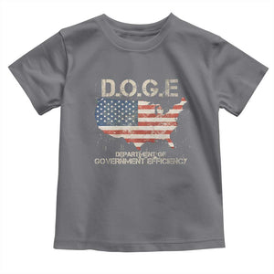 D.O.G.E. DOGE Department of Government Efficiency Toddler T Shirt American Flag US Map TS10 Charcoal Print Your Wear