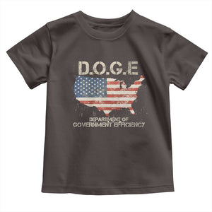 D.O.G.E. DOGE Department of Government Efficiency Toddler T Shirt American Flag US Map TS10 Dark Chocolate Print Your Wear