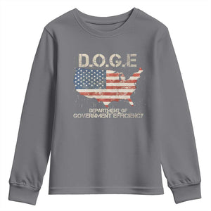 D.O.G.E. DOGE Department of Government Efficiency Youth Sweatshirt American Flag US Map TS10 Charcoal Print Your Wear
