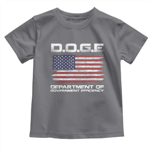DOGE Department of Government Efficiency US Flag Toddler T Shirt TS10 Charcoal Print Your Wear