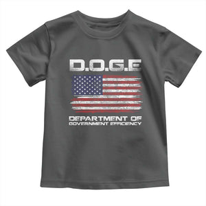 DOGE Department of Government Efficiency US Flag Toddler T Shirt TS10 Dark Heather Print Your Wear