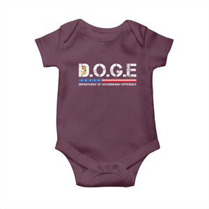 DOGE Department of Government Efficiency Baby Onesie TS10 Maroon Print Your Wear