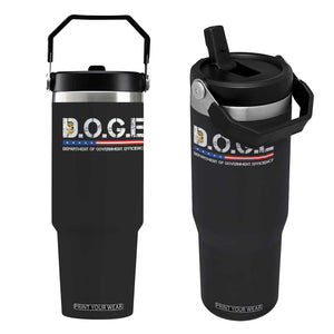 DOGE Department of Government Efficiency Flip Straw Tumbler TS10 One Size: 30 oz Black Print Your Wear