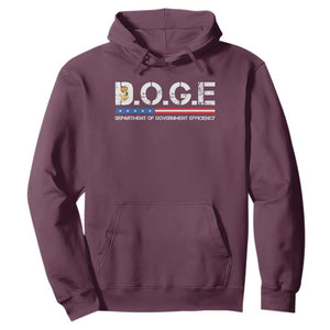 DOGE Department of Government Efficiency Hoodie TS10 Maroon Print Your Wear