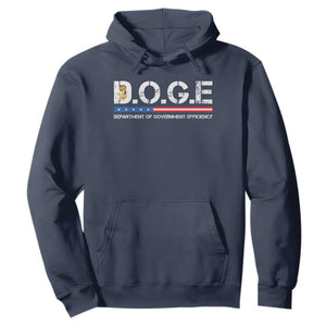 DOGE Department of Government Efficiency Hoodie TS10 Navy Print Your Wear