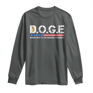 DOGE Department of Government Efficiency Long Sleeve Shirt TS10 Dark Heather Print Your Wear