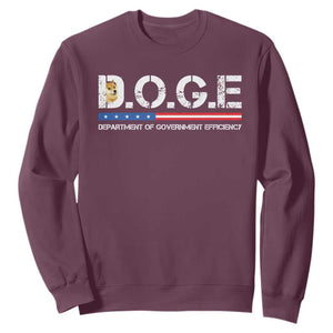 DOGE Department of Government Efficiency Sweatshirt TS10 Maroon Print Your Wear