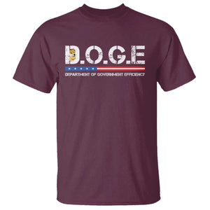 DOGE Department of Government Efficiency T Shirt TS10 Maroon Print Your Wear
