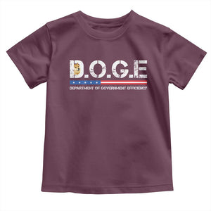 DOGE Department of Government Efficiency Toddler T Shirt TS10 Maroon Print Your Wear