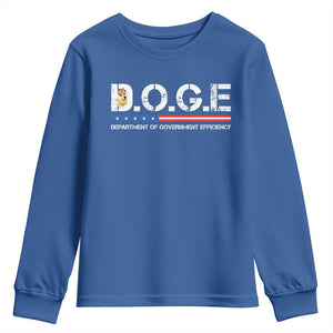DOGE Department of Government Efficiency Youth Sweatshirt TS10 Royal Blue Print Your Wear