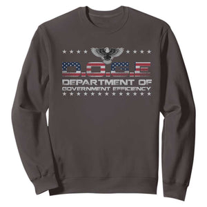 D.O.G.E. DOGE Department of Government Efficiency Sweatshirt American Flag Eagle TS10 Dark Chocolate Print Your Wear