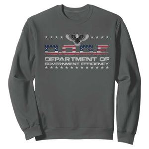 D.O.G.E. DOGE Department of Government Efficiency Sweatshirt American Flag Eagle TS10 Dark Heather Print Your Wear