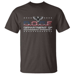 D.O.G.E. DOGE Department of Government Efficiency T Shirt American Flag Eagle TS10 Dark Chocolate Print Your Wear