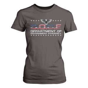 D.O.G.E. DOGE Department of Government Efficiency T Shirt For Women American Flag Eagle TS10 Dark Chocolate Print Your Wear