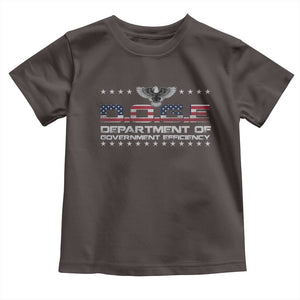 D.O.G.E. DOGE Department of Government Efficiency Toddler T Shirt American Flag Eagle TS10 Dark Chocolate Print Your Wear
